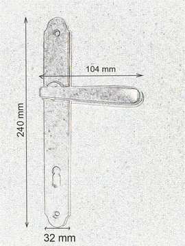 Štítové dverové kovanie INDIVIDUAL starobronz
